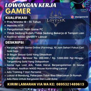 Kesempatan Emas Berkarir di Depo Gamer: Lowongan Kerja Gamer Lost Ark di Bandung!