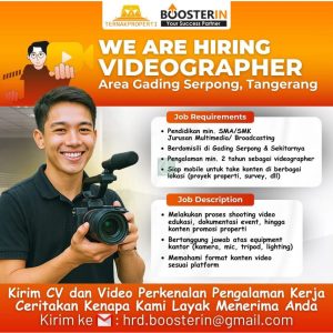 Lowongan Kerja Terbaru di BoosterIN Tanggerang, Minimal Lulusan SMA SMK