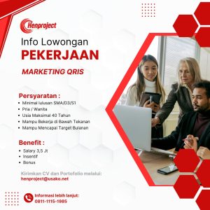 Henproject Buka Lowongan Kerja Terbaru Untuk Penempatan Serang, Terbuka bagi Lulusan SMA, D3 dan S1