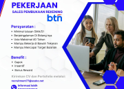 Lowongan Kerja Sales Pembukaan Rekening – BTN Penempatan Banten