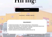 Lowongan Kerja Mekanik Truk di Cilegon, Banten