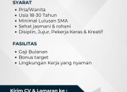 Lowongan Kerja Sales Pembukaan Rekening BTN (Bank Tabungan Negara)