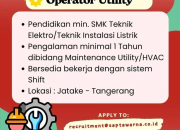 Lowongan Kerja Operator Utility (HVAC) di PT Sapta Warna Cemerlang, Tangerang