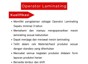 Lowongan Kerja Operator Laminating Sepatu di PT Yu Won United, Cikande
