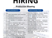 Loker Production Blowing Terbaru PT Hon Chuan Indonesia Pandeglang (SMA/D3 Teknik)