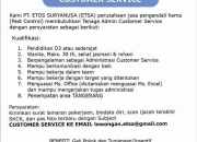 Lowongan Kerja Customer Service PT ETSA di Tangerang
