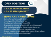 Loker Sales Promotion Boy & Sales Retail/Project LEM KRA (Jakarta, Bogor, Depok, Tangerang) – Karir Bahan Bangunan 2025