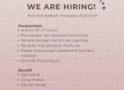 Loker Nail and Eyelash Therapists Full Time Angels Beaute Cilegon (Fresh Graduate)