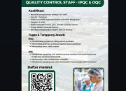 Peluang Karir: Lowongan Kerja Staff Quality Control (IPQC & OQC) Lulusan SMK/SMA