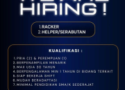 Lowongan Kerja Racker & Helper/Serabutan Street Billiard di Cengkareng