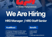 Lowongan Kerja HRD Manager / HRD Staff Senior PT Golden Piping Indonesia 2025