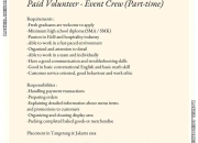 Lowongan Kerja Part-time Paid Volunteer – Event Crew Ang Patisserie 2025