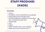 Info Loker SMA/SMK 2026: Lowongan Kerja Tomo Inc Operator Layout & Staff Produksi di Jakarta Utara