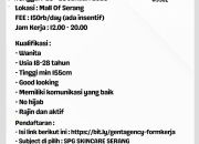 Lowongan Kerja SPG Grand Opening GENT Agency – Mall of Serang 2026