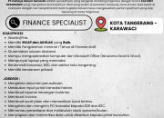 Lowongan Kerja Finance Specialist PT Cahaya Harum Semesta (Kalvent Fragrance) 2026