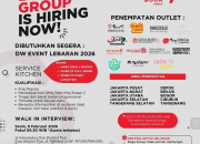 SMA/SMK & Fresh Graduate Bisa Daftar! Loker DW Boga Group Event Lebaran 2026