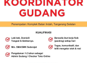 Lowongan Kerja Koordinator Gudang Min SMA/SMK Februari 2026