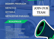 Lowongan Kerja Staff Operasional Central Laundry Cilegon 2026 – Terbuka untuk Lulusan SMP