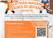 Dana Talangan 100%! Open Recruitment Magang Jepang 2026, Lulusan SMA Bisa Daftar!
