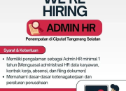 Lowongan Kerja Admin HR di PT Palapa Digital Nusantara 2026