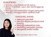 Lowongan Kerja Kasir & Marketing Toko Oleh-Oleh Cilegon Ocil Terbaru 2026