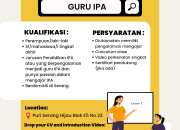 Lowongan Kerja Guru IPA di LWM (Learning With Miss Melati) Serang 2026