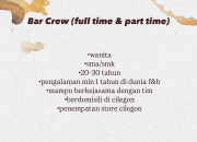 Lowongan Kerja Bar Crew di Rifamau Rice Cilegon Terbaru 2026