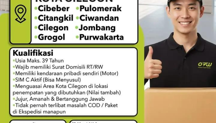 Lowongan Kerja Kurir Paket Last Mile OTW (Orderan Tepat Waktu) Kota Cilegon 2026