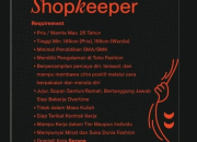 Lowongan Kerja Shopkeeper di Cosmic Store Serang Terbaru 2026